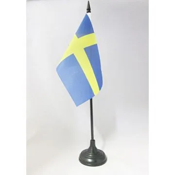 DRAPEAU DE TABLE SUÈDE 15x10cm - PETIT DRAPEAUX DE BUREAU SUÉDOIS 10 x 15 cm