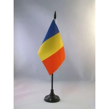 DRAPEAU DE TABLE TCHAD 15x10cm - PETIT DRAPEAUX DE BUREAU TCHADIEN 10 x 15 cm