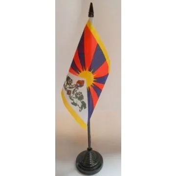 DRAPEAU DE TABLE TIBET 15x10cm - PETIT DRAPEAUX DE BUREAU TIBÉTAIN 10 x 15 cm