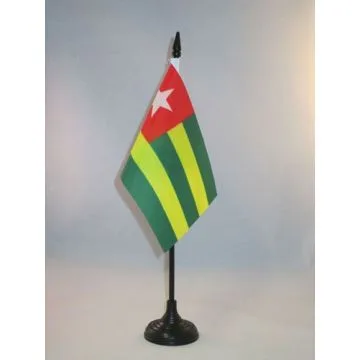 DRAPEAU DE TABLE TOGO 15x10cm - PETIT DRAPEAUX DE BUREAU TOGOLAIS 10 x 15 cm