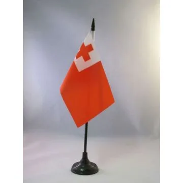 DRAPEAU DE TABLE TONGA 15x10cm - PETIT DRAPEAUX DE BUREAU TONGIEN 10 x 15 cm