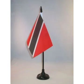 DRAPEAU DE TABLE TRINIDAD-ET-TOBAGO 15x10cm - PETIT DRAPEAUX DE BUREAU TRINIDADIEN 10 x 15 cm