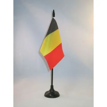 DRAPEAU DE TABLE BELGIQUE 15x10cm - PETIT DRAPEAUX DE BUREAU BELGE 10 x 15 cm