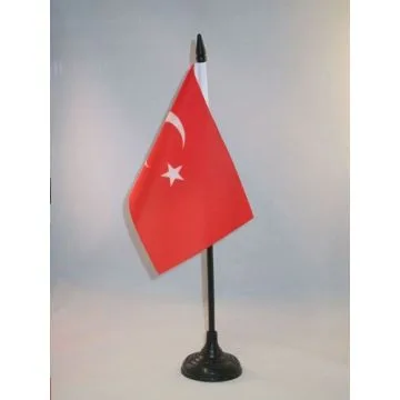 DRAPEAU DE TABLE TURQUIE 15x10cm - PETIT DRAPEAUX DE BUREAU TURC 10 x 15 cm