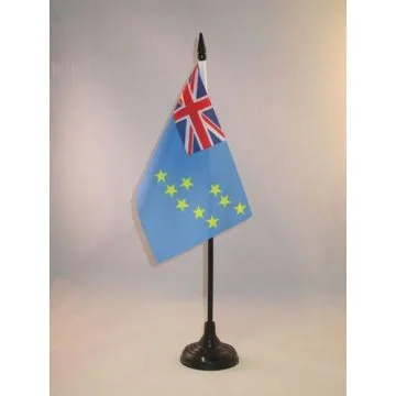 DRAPEAU DE TABLE TUVALU 15x10cm - PETIT DRAPEAUX DE BUREAU TUVALUAN 10 x 15 cm