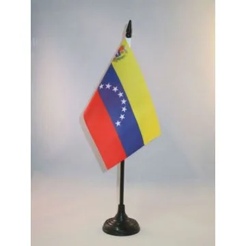 DRAPEAU DE TABLE VÉNÉZUELA 15x10cm - PETIT DRAPEAUX DE BUREAU VÉNÉZUELIEN 10 x 15 cm