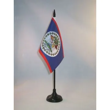 DRAPEAU DE TABLE BELIZE 15x10cm - PETIT DRAPEAUX DE BUREAU BÉLIZIEN 10 x 15 cm
