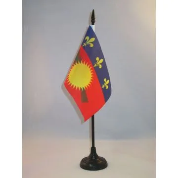 DRAPEAU DE TABLE GUADELOUPE 15x10cm - PETIT DRAPEAUX DE BUREAU GUADELOUPÉEN - FRANCE 10 x 15 cm