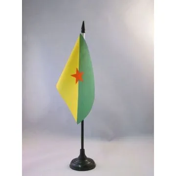 DRAPEAU DE TABLE GUYANE 15x10cm - PETIT DRAPEAUX DE BUREAU GUYANAIS - FRANCE 10 x 15 cm