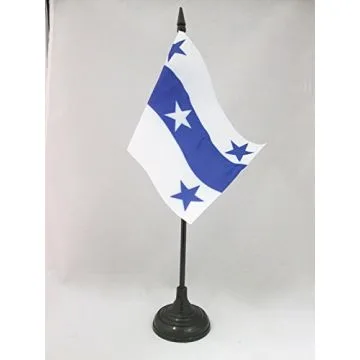 DRAPEAU DE TABLE ÎLES GAMBIER 15x10cm - PETIT DRAPEAUX DE BUREAU POLYNÉSIEN - POLYNÉSIE FRANÇAISE - FRANCE 10 x 15 cm