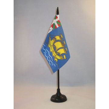 DRAPEAU DE TABLE SAINT PIERRE ET MIQUELON 15x10cm - PETIT DRAPEAUX DE BUREAU FRANÇAIS - FRANCE 10 x 15 cm