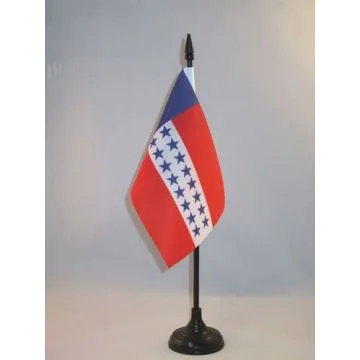 DRAPEAU DE TABLE TUAMOTU 15x10cm - PETIT DRAPEAUX DE BUREAU POLYNÉSIEN - POLYNÉSIE FRANÇAISE - FRANCE 10 x 15 cm