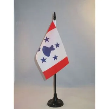 DRAPEAU DE TABLE TUBUAI 15x10cm - PETIT DRAPEAUX DE BUREAU POLYNÉSIEN - POLYNÉSIE FRANÇAISE - FRANCE 10 x 15 cm