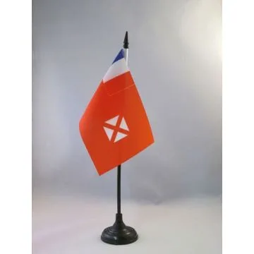 DRAPEAU DE TABLE WALLIS ET FUTUNA 15x10cm - PETIT DRAPEAUX DE BUREAU WALLISIEN FUTUNIEN - FRANCE 10 x 15 cm