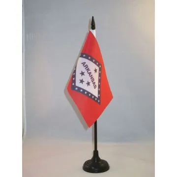 DRAPEAU DE TABLE ARKANSAS 15x10cm - PETIT DRAPEAUX DE BUREAU ETAT AMÉRICAIN - USA - ETATS-UNIS 10 x 15 cm