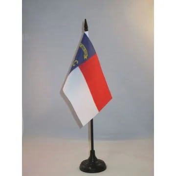 DRAPEAU DE TABLE CAROLINE DU NORD 15x10cm - PETIT DRAPEAUX DE BUREAU ETAT AMÉRICAIN - USA - ETATS-UNIS 10 x 15 cm