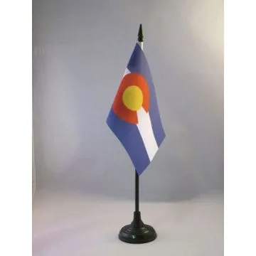 DRAPEAU DE TABLE COLORADO 15x10cm - PETIT DRAPEAUX DE BUREAU ETAT AMÉRICAIN - USA - ETATS-UNIS 10 x 15 cm