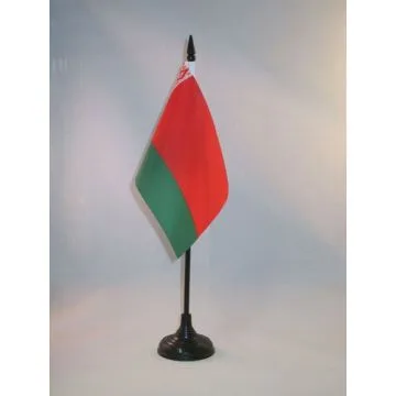 DRAPEAU DE TABLE BIÉLORUSSIE 15x10cm - PETIT DRAPEAUX DE BUREAU BIÉLORUSSE 10 x 15 cm