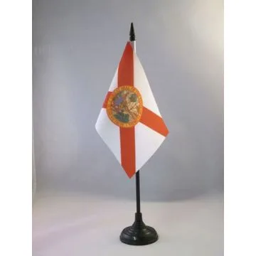 DRAPEAU DE TABLE FLORIDE 15x10cm - PETIT DRAPEAUX DE BUREAU FLORIDIEN - ETAT AMÉRICAIN - USA - ETATS-UNIS 10 x 15 cm