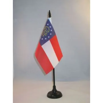 DRAPEAU DE TABLE GEORGIE 15x10cm - PETIT DRAPEAUX DE BUREAU GÉORGIEN - ETAT AMÉRICAIN - USA - ETATS-UNIS 10 x 15 cm