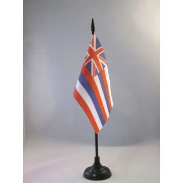 DRAPEAU DE TABLE HAWAII 15x10cm - PETIT DRAPEAUX DE BUREAU HAWAIIEN - ETAT AMÉRICAIN - USA - ETATS-UNIS 10 x 15 cm