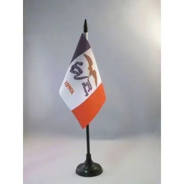 DRAPEAU DE TABLE IOWA 15x10cm - PETIT DRAPEAUX DE BUREAU ETAT AMÉRICAIN - USA - ETATS-UNIS 10 x 15 cm