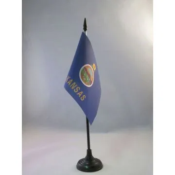 DRAPEAU DE TABLE KANSAS 15x10cm - PETIT DRAPEAUX DE BUREAU ETAT AMÉRICAIN - USA - ETATS-UNIS 10 x 15 cm