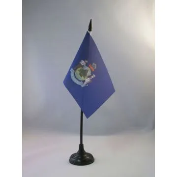 DRAPEAU DE TABLE MAINE 15x10cm - PETIT DRAPEAUX DE BUREAU ETAT AMÉRICAIN - USA - ETATS-UNIS 10 x 15 cm