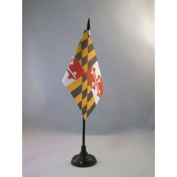 DRAPEAU DE TABLE MARYLAND 15x10cm - PETIT DRAPEAUX DE BUREAU ETAT AMÉRICAIN - USA - ETATS-UNIS 10 x 15 cm