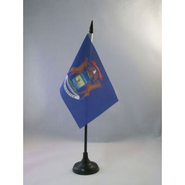 DRAPEAU DE TABLE MICHIGAN 15x10cm - PETIT DRAPEAUX DE BUREAU ETAT AMÉRICAIN - USA - ETATS-UNIS 10 x 15 cm