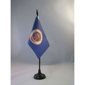 DRAPEAU DE TABLE MINNESOTA 15x10cm - PETIT DRAPEAUX DE BUREAU ETAT AMÉRICAIN - USA - ETATS-UNIS 10 x 15 cm