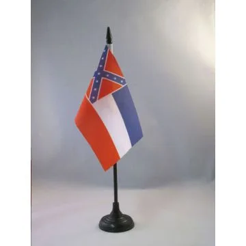 DRAPEAU DE TABLE MISSISSIPPI 15x10cm - PETIT DRAPEAUX DE BUREAU ETAT AMÉRICAIN - USA - ETATS-UNIS 10 x 15 cm