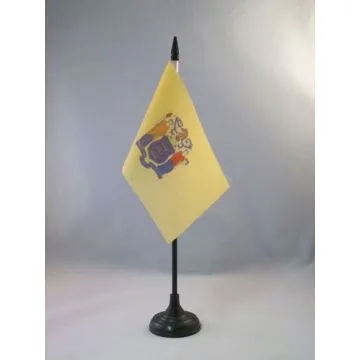 DRAPEAU DE TABLE NEW JERSEY 15x10cm - PETIT DRAPEAUX DE BUREAU ETAT AMÉRICAIN - USA - ETATS-UNIS 10 x 15 cm