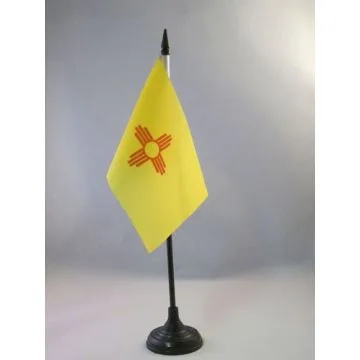 DRAPEAU DE TABLE NOUVEAU-MEXIQUE 15x10cm - PETIT DRAPEAUX DE BUREAU ETAT AMÉRICAIN - USA - ETATS-UNIS 10 x 15 cm