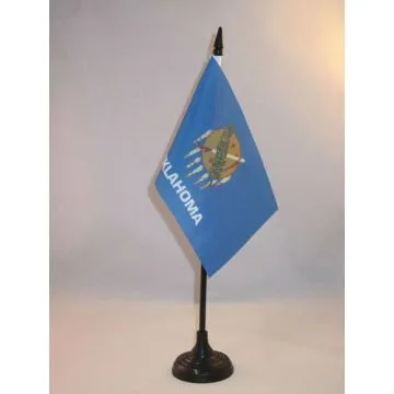DRAPEAU DE TABLE OKLAHOMA 15x10cm - PETIT DRAPEAUX DE BUREAU ETAT AMÉRICAIN - USA - ETATS-UNIS 10 x 15 cm