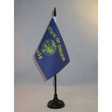 DRAPEAU DE TABLE OREGON 15x10cm - PETIT DRAPEAUX DE BUREAU ETAT AMÉRICAIN - USA - ETATS-UNIS 10 x 15 cm