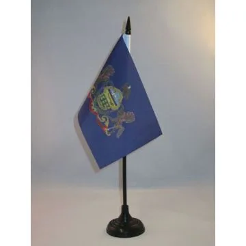 DRAPEAU DE TABLE PENNSYLVANIE 15x10cm - PETIT DRAPEAUX DE BUREAU ETAT AMÉRICAIN - USA - ETATS-UNIS 10 x 15 cm