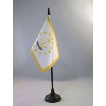 DRAPEAU DE TABLE RHODE ISLAND 15x10cm - PETIT DRAPEAUX DE BUREAU ETAT AMÉRICAIN - USA - ETATS-UNIS 10 x 15 cm