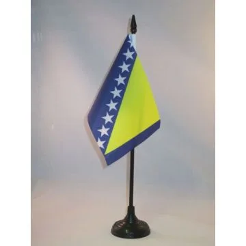 DRAPEAU DE TABLE BOSNIE-HERZÉGOVINE 15x10cm - PETIT DRAPEAUX DE BUREAU BOSNIAQUE 10 x 15 cm