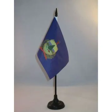 DRAPEAU DE TABLE VERMONT 15x10cm - PETIT DRAPEAUX DE BUREAU ETAT AMÉRICAIN - USA - ETATS-UNIS 10 x 15 cm