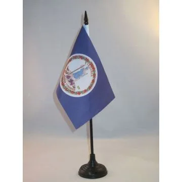 DRAPEAU DE TABLE VIRGINIE 15x10cm - PETIT DRAPEAUX DE BUREAU ETAT AMÉRICAIN - USA - ETATS-UNIS 10 x 15 cm