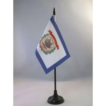 DRAPEAU DE TABLE VIRGINIE OCCIDENTALE 15x10cm - PETIT DRAPEAUX DE BUREAU ETAT AMÉRICAIN - USA - ETATS-UNIS 10 x 15 cm