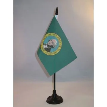 DRAPEAU DE TABLE WASHINGTON 15x10cm - PETIT DRAPEAUX DE BUREAU ETAT AMÉRICAIN - USA - ETATS-UNIS 10 x 15 cm
