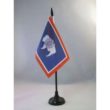 DRAPEAU DE TABLE WYOMING 15x10cm - PETIT DRAPEAUX DE BUREAU ETAT AMÉRICAIN - USA - ETATS-UNIS 10 x 15 cm