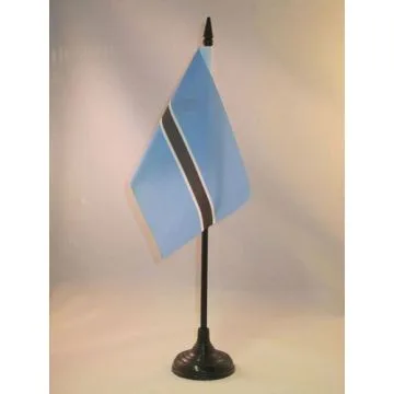 DRAPEAU DE TABLE BOTSWANA 15x10cm - PETIT DRAPEAUX DE BUREAU BOTSWANAIS 10 x 15 cm