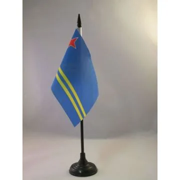 DRAPEAU DE TABLE ARUBA 15x10cm - PETIT DRAPEAUX DE BUREAU ARUBAIS 10 x 15 cm