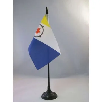 DRAPEAU DE TABLE BONAIRE 15x10cm - PETIT DRAPEAUX DE BUREAU NÉERLANDAIS - PAYS-BAS 10 x 15 cm