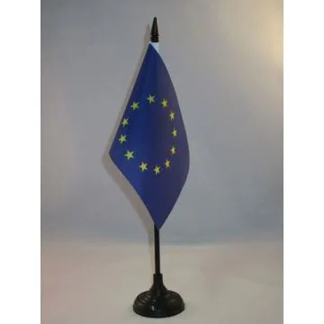 DRAPEAU DE TABLE EUROPE 15x10cm - PETIT DRAPEAUX DE BUREAU EUROPÉEN 10 x 15 cm