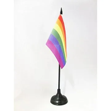 DRAPEAU DE TABLE ARC-EN-CIEL 15x10cm - PETIT DRAPEAUX DE BUREAU GAY - RAINBOW FLAG 10 x 15 cm