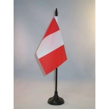 DRAPEAU DE TABLE PÉROU SANS ARMOIRIES 15x10cm - PETIT DRAPEAUX DE BUREAU CIVIL PÉRUVIEN 10 x 15 cm